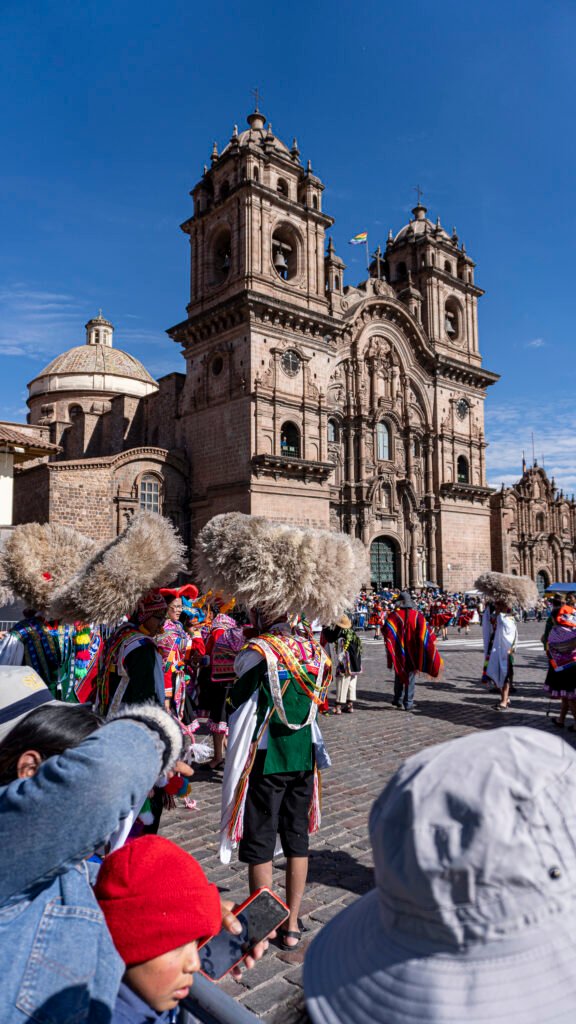 Cusco City Tour exploring Plaza de Armas with colonial architecture and tourists